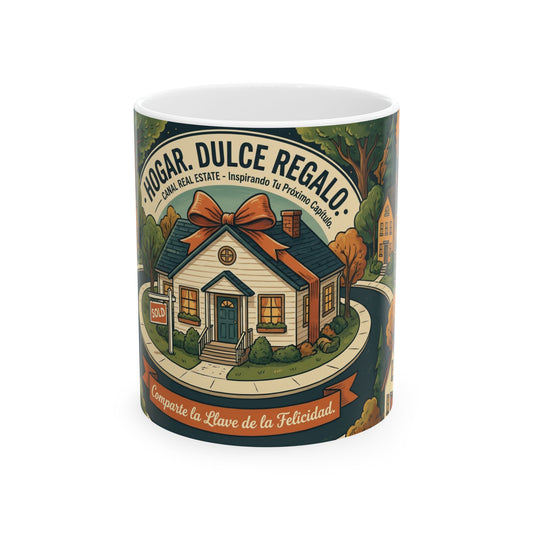 Home Sweet Home Ceramic Mug — 'Hogar, Dulce Regalo' Vintage House Gift (11oz, 15oz)