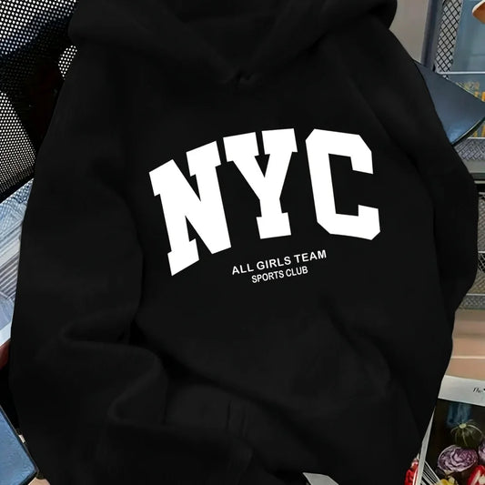 Men's long-sleeved pullover with fashionable New York print design A cozy comfortable warm sweater suitable for autumn winter